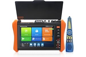 Rsrteng CCTV Tester 8K 32MP 12MP IP Camera Tester,POE++ Max 90W POE Camera Test 8MP TVI/CVI/AHD/SDI/CVBS Cable Test DMM TDR Network Tools Gigabit SFP Port HD WiFi