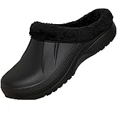 Meidiastra Unisex Faux Fur Lining Clogs: Slip-On Waterproof EVA Garden House Clogs with Fleece-Lined - Winter Warm Anti-Slip Indoor Outdoor Walking Slippers for Mens Womens