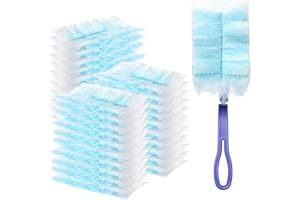 CASITODO 30 Count Duster Refills, Disposable Static Dust Removal Brush Replacement Head Compatible with Swiffer Duster Refills for Dusting Electronics Furniture Blinds Ceiling Fans, with 1 Short Handle (30)