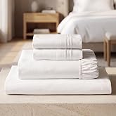 Mellanni Iconic 4-Piece, Ultra Soft Sheet Set (Queen, White) | 10M+ Sleepers. Lab-tested: Sleeps Cool, Stays Bright, Strong, Smooth. Good Housekeeping Best Bedding, 7 yrs running.