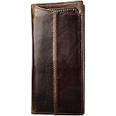 Plinvo Personalized Genuine Leather Bifold Wallet, Slim RFID Blocking Card Holder, Monogrammed Gift for Men, Front Pocket Design (Brown 1)