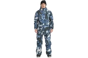 BGX Mens Waterproof One Pieces Snowsuits Winter Ski Suits Snowboard Jumpsuits Jacket for Skiing Outdoor Sports with Hooded