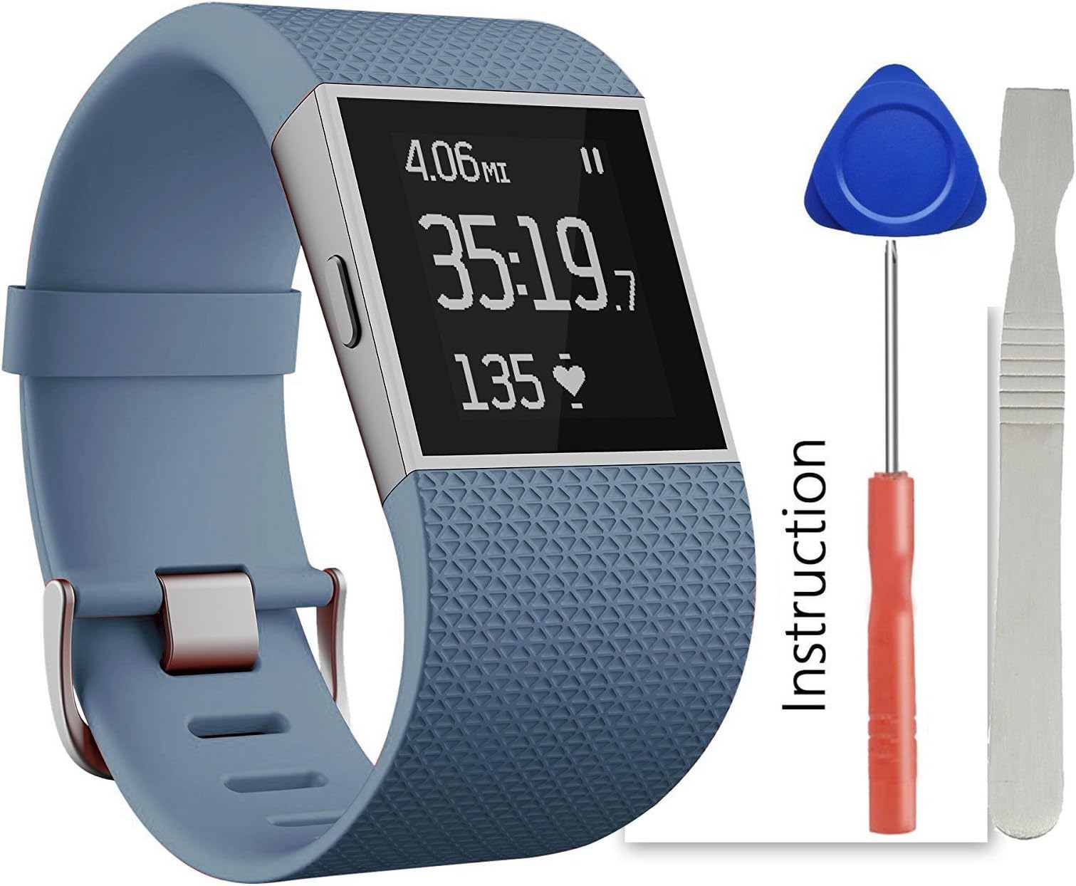 ACBEE for Fitbit Surge Band Strap with Tools and Operation Manual, Silicone Wristband Accessories for Fitbit Surge