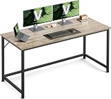 VASAGLE Computer Desk 135 x 60 cm Heather Greige Ink Black LWD043B02