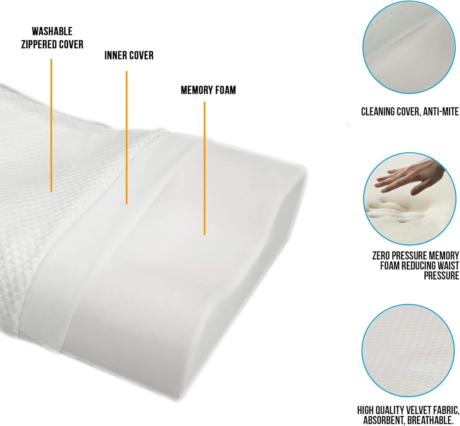 PEP STEP Memory Foam Cervical Pillow for Neck Pain | Best Back Sleeper Pillow | Best Pillow for Neck and Shoulder Pain | Anti Snore Pillow Orthopedic | Anti Snoring Pillows for Side Sleepers - Firm: Home & Kitchen