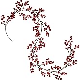 Greentime Christmas Red Berry Garland, Fake Red Berry for Indoor Outdoor Home Decoration for Winter Christmas Holiday New Year Decor