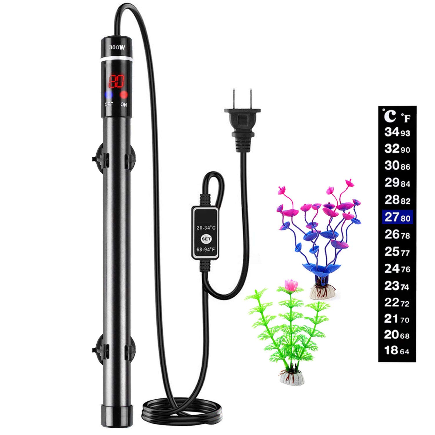 ZEETOON 300W Aquarium Heater for Salt or Fresh Water