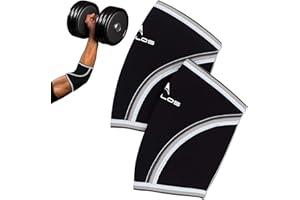 AEOLOS Compression Elbow Sleeves(Pair), 5mm Neoprene Elbow Barces for Weightlifting Powerlifting Tennis Golf and Basketball (Large, Black)