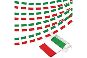 MVPRING Italy String Flag Pennant Banner, Small Mini Italian Flags Bunting Banner, National Country Decoration for School, Party, Sports Events, Patriotic Festival, 33 Feet 30 Flags