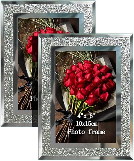 4x6 Picture Frames Sparkle Glass Photo Frame Set For Tabletop 2 Pack Amazon Ca Home 4x6 Picture Frames Sparkle Glass Photo Frame Set For Tabletop 2 Pack Amazon Ca Home