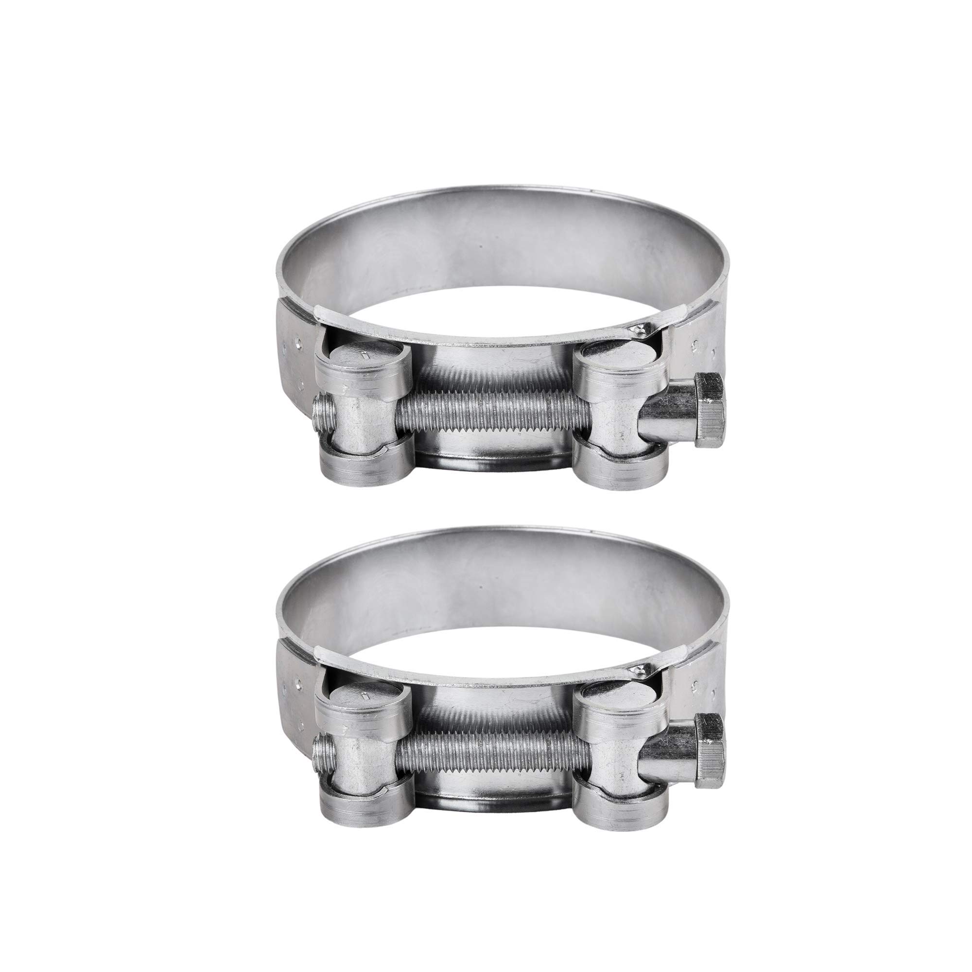 (Pack of 2 pcs) Pipe 60-63 mm Strong Reinforced Pipe Clamps Tube Hose Fasteners (2)