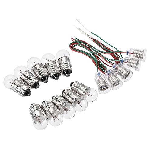 TA-VIGOR E10 Lamp Socket Set with Wire, 1.5V Screw Base Light Bulb Holder with Leads for Science Projects, Flashlight Repair, Control Panel 1 Set