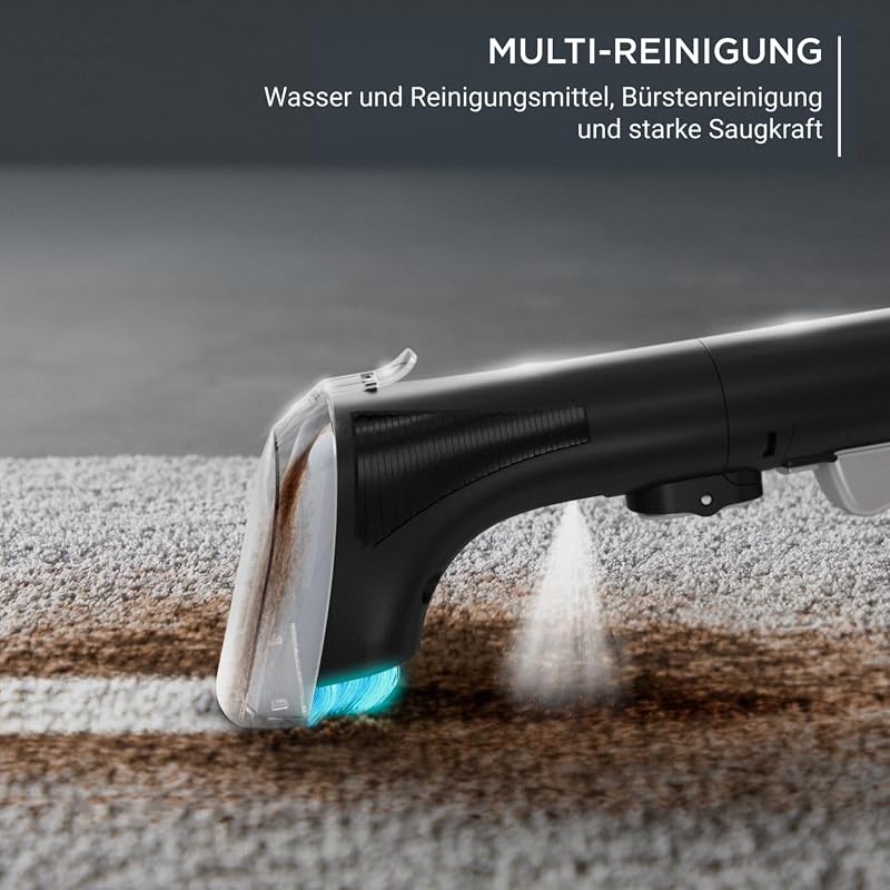 Clean It Fleckenreiniger, tragbarer Teppichreiniger, schnelle und einfache Reinigung, abnehmbarer 2.3-Liter-Tank, wechselbare Reinigungsköpfe, 750 Watt, Grün, Schwarz, IN5020F0