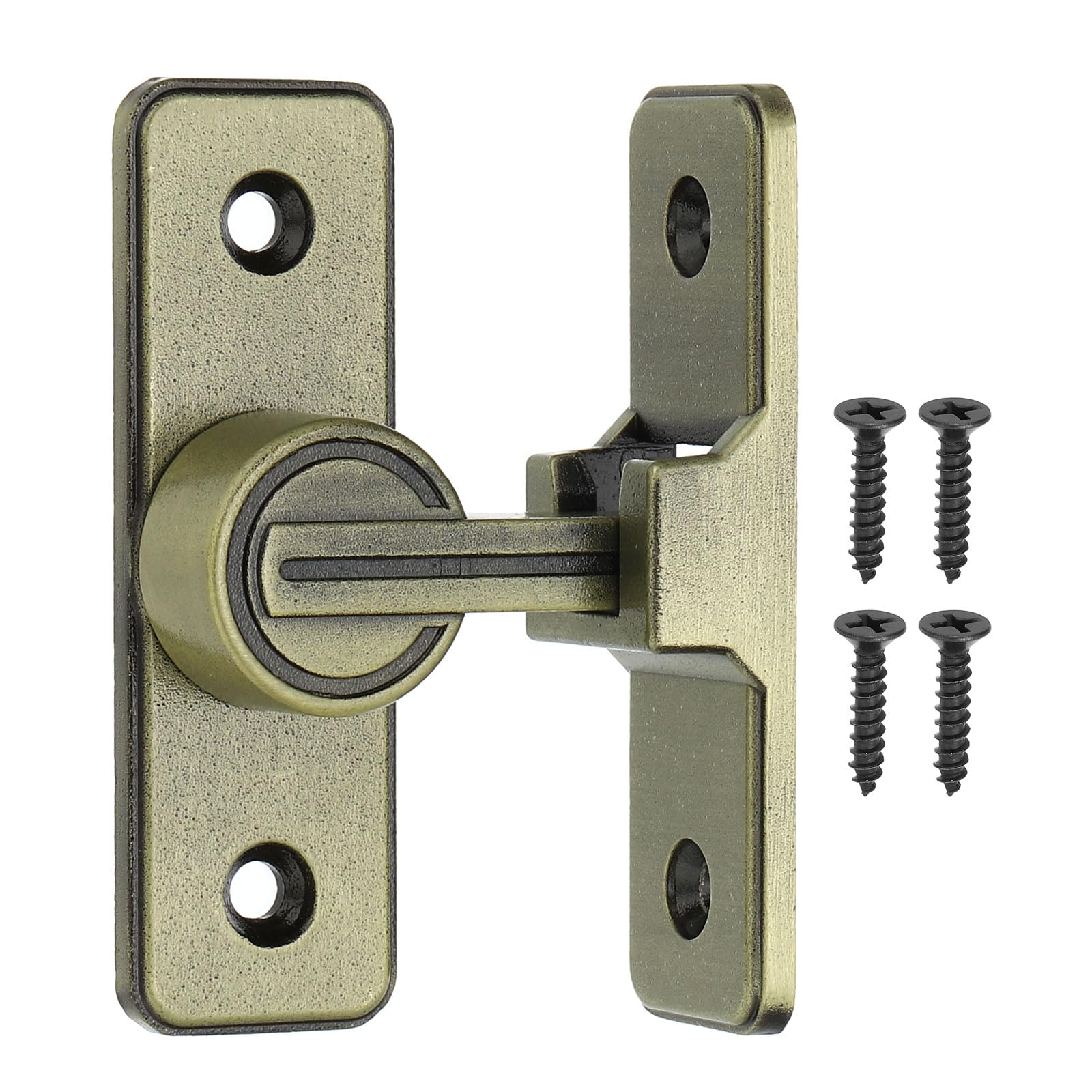 PATIKIL 90 Degree Barn Door Lock, Flip Latches Zinc Alloy Safety Sliding Door Bolt Latch Lock for Garden Garage Bathroom Gate, Bronze