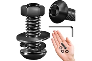 (20Sets) 5/16-18 Bolt x 1" Button Head Socket Cap Bolts Screws, Black Oxide 304 Stainless Steel Nuts and Bolts, 18-8 Allen Sc