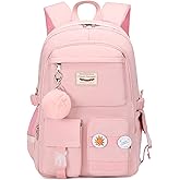 Classic Diamond School Backpack for Girls Laptop Backpack Cute Bookbag Kawaii School Bag Anime College Backpack for Teens Girls Student (Pink)