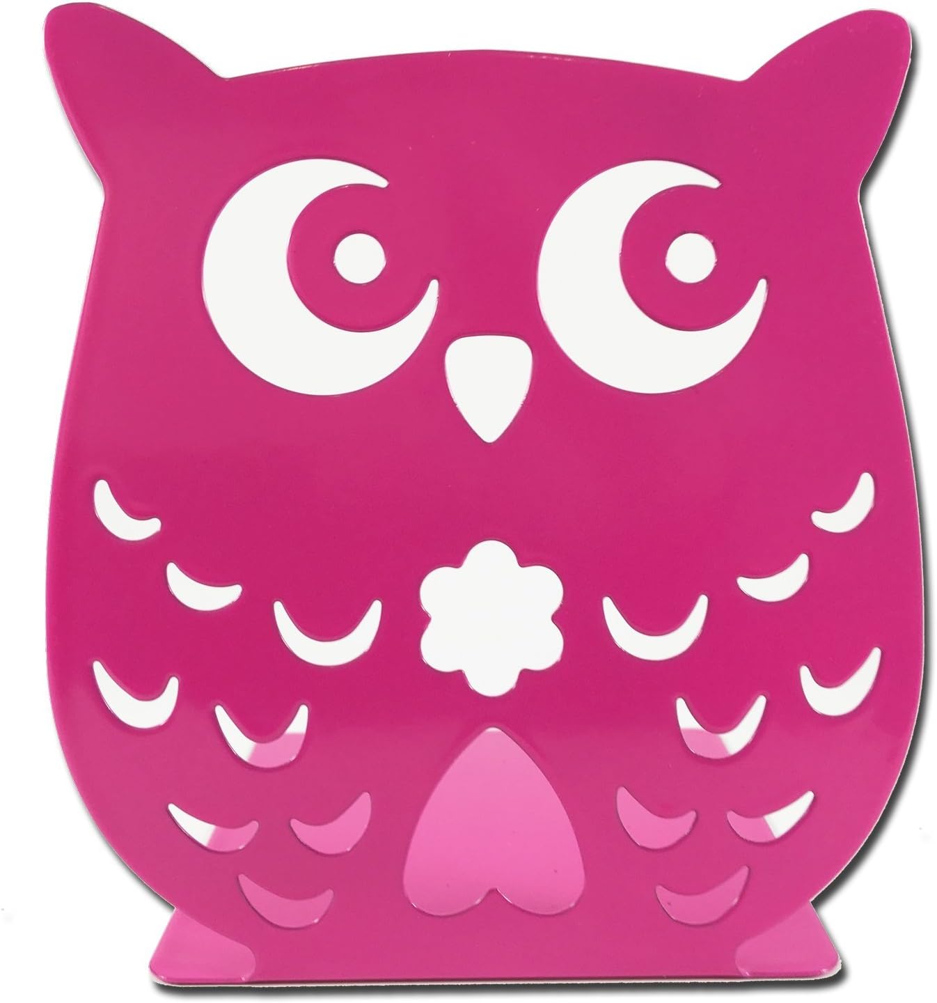 Owl Wonderland Bookends - Cute Lightweight Baby Owls - Great Decor for Little Ones Nursery, Childrens Bedroom, Kids Playroom or Fun Owllover Gift for Office (Pink)