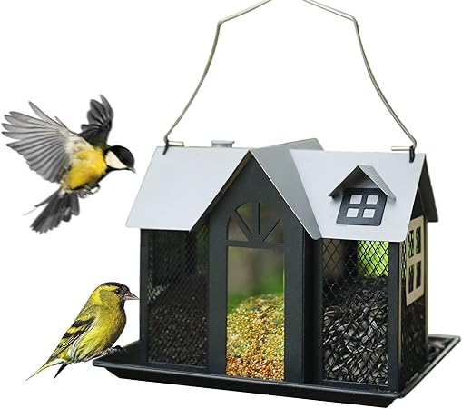 Amazon Com Kingsyard Bird Feeder House For Outside Metal Mesh