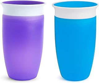 Munchkin Miracle 360ᵒ Trinkbecher, blau/violett, 296 ml, 2er-Pack