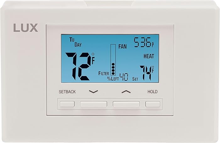 Lux Thermostat Program 5-1-1 day with selectable smart recovery, universal compatability