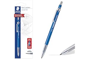 STAEDTLER Mars Tehnical Mechanical Pencil, 2mm (#2) Lead Holder with Built-in Sharpener - Drawing & Sketching Pencil with Metal Clip & Push-Button Lead Advance
