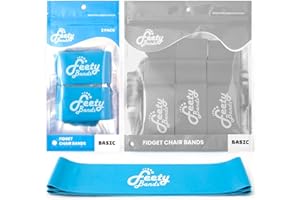 HOCUS POCUS TOYS Feety Chair Bands for ADHD Kids (Basic, 2 Pack) - Flexible Seating for Classroom Elementary Students with Bouncy Fidgety Feet, Kick Fidget Bands for Chairs and Desks - Alternative Sensory Seat