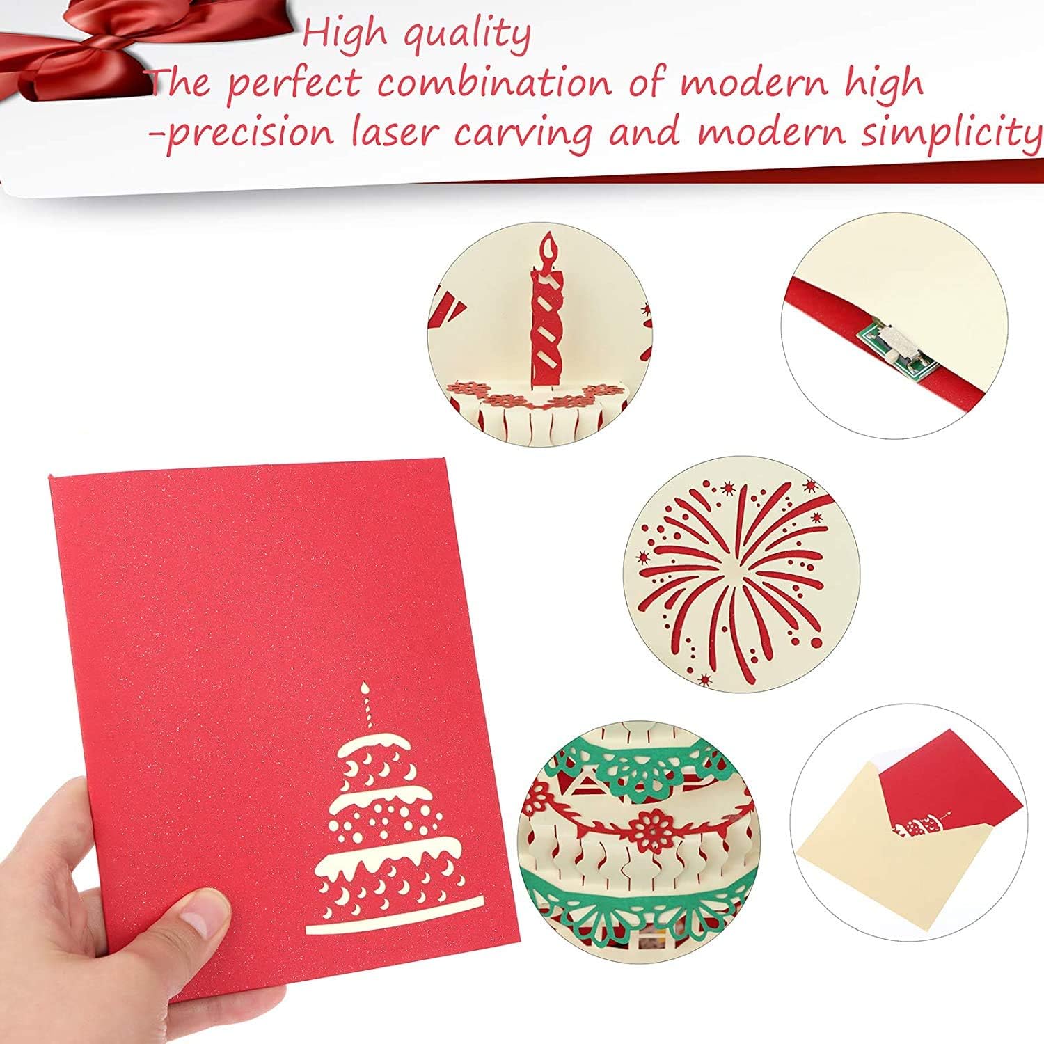 Thinking Of You Card 3D Pop Up Birthday Card With Black Box Design -  Handmade Cards With Envelopes For All Occasions Exploding Birthday Card, image size:1500x1500