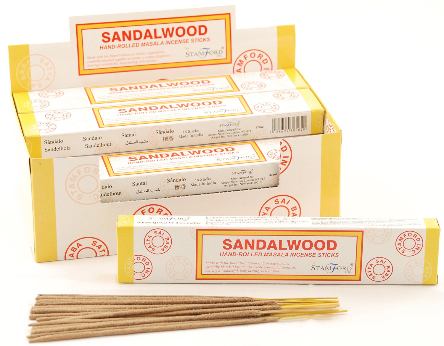 Stamford Sandalwood Masala Incense, 15 Sticks x 12 Packs