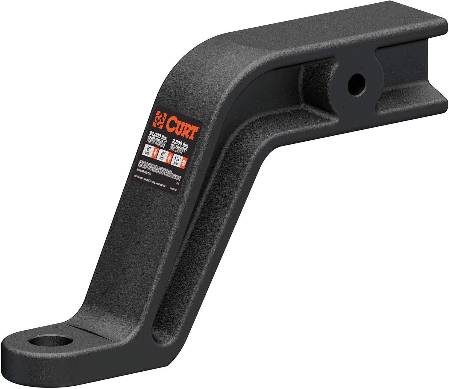 CURT 45432 Industrial Duty Trailer Hitch Ball Mount, Fits 3Inch