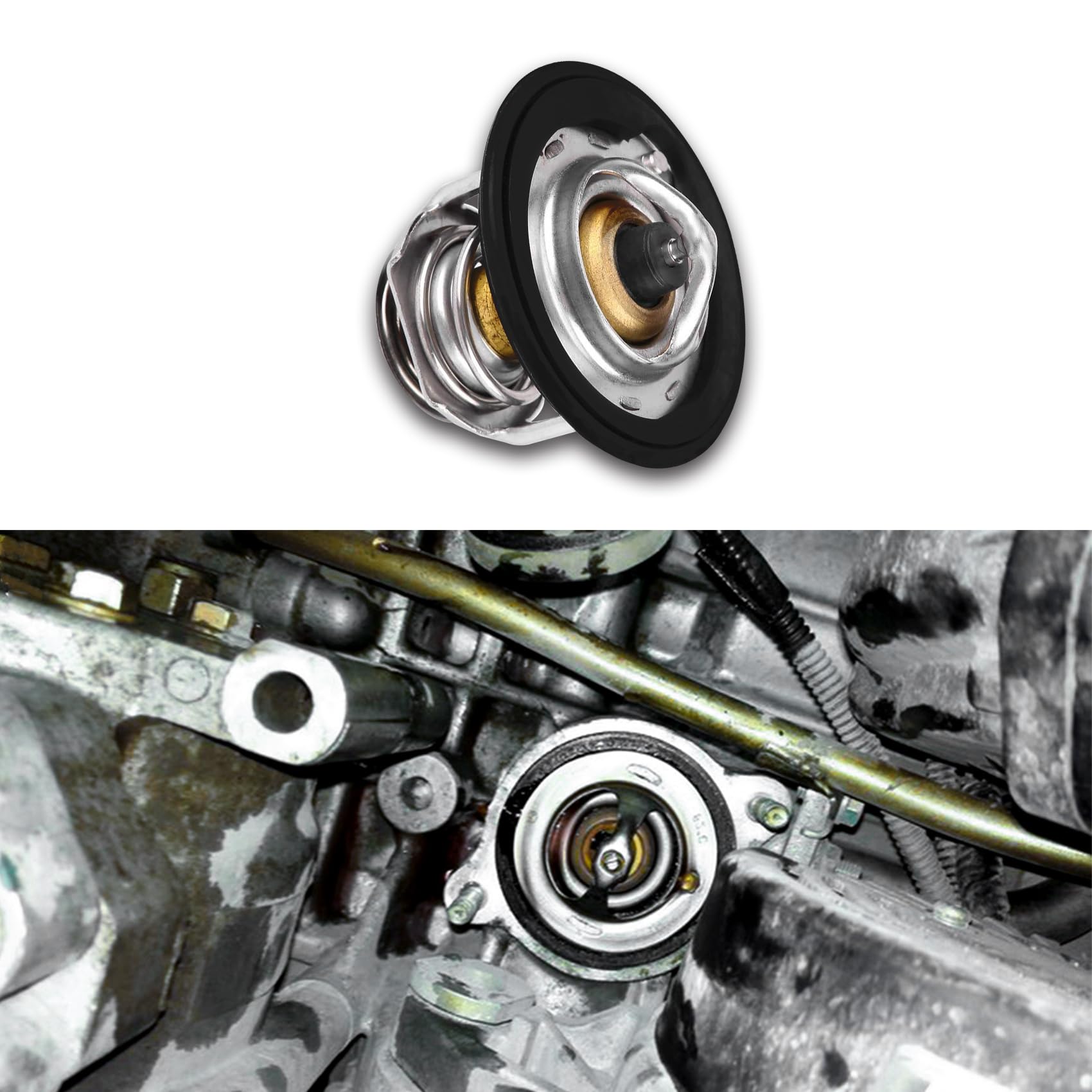 Photo 1 of WINUERK Car Thermostat, High Performance Engine Thermostat, Auto Engine Coolant Thermostat, Automotive Replacement Engine Thermostats Fit for Honda Civic CRV CRZ, Replace# 19301-PAA-306, 19301-PLC-315