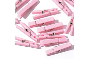 JUXINGDAZYF 60PCS Baby Shower Clothespin Games Girl Plastic Mini Clothes Pins 1.4 inch for Party Decorations,DIY Crafts (Pink)