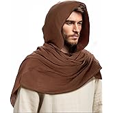 Ultrafun Medieval Renaissance Shawl Scarf Cape Men Women Multifunctional Hooded Cowl Halloween Cosplay Costume Accessories