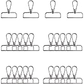 1.5 Inch Lobster Claw Swivel Clasps Metal D Ring Snap Hooks Lobster Trigger Lanyard Clasp Clips Hook for Keychain Jewelry DIY Crafts Purse Bag Making 1 1/2 Inch 24 Pack (Silver)