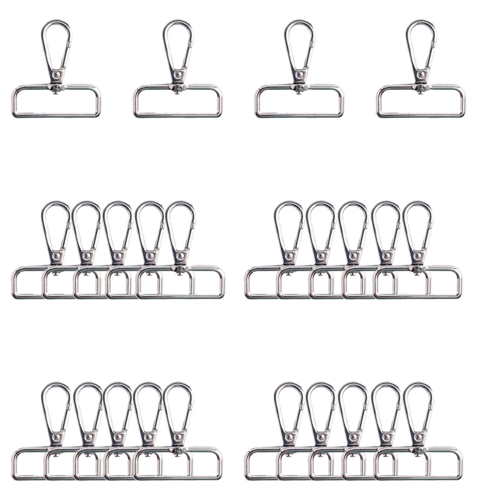 Photo 1 of 1.5 Inch Lobster Claw Swivel Clasps Metal D Ring Snap Hooks Lobster Trigger Lanyard Clasp Clips Hook for Keychain Jewelry DIY Crafts Purse Bag Making 1 1/2 Inch 24 Pack (Silver)