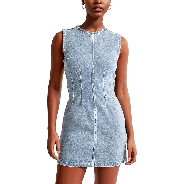white christmas dresses Rinoa Denim Dress – Drama Club main image 0