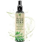 Green Leaf Naturals Aloe Vera Spray | 99% Cold-Pressed Aloe Vera Juice with Vitamin C, E & A | Hair, Skin, Facial Moisturizer, Sunburn Relief & After Sun Lotion 8oz
