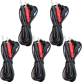TENS Unit Replacement Lead Wires: TENSSO 2.35mm Plug to 2mm Pin Wire | 5 Pieces, 4 Feet, Black, for TENS 7000, for TENS 3000, for Accurelief and so on, Replacements Accessories