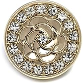 Craftisum 20 pcs Golden Metal Stamping Camellia Sewing Shank Coat Buttons -22mm -8/9"