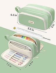 SUNEE Cute Pencil Case, Aesthetic Pen Pouch with 3