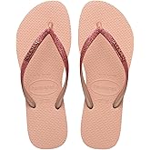 Havaianas Women's Slim Glitter II Flip Flop - Glitter Fashion Sandals - Pink, 9/10