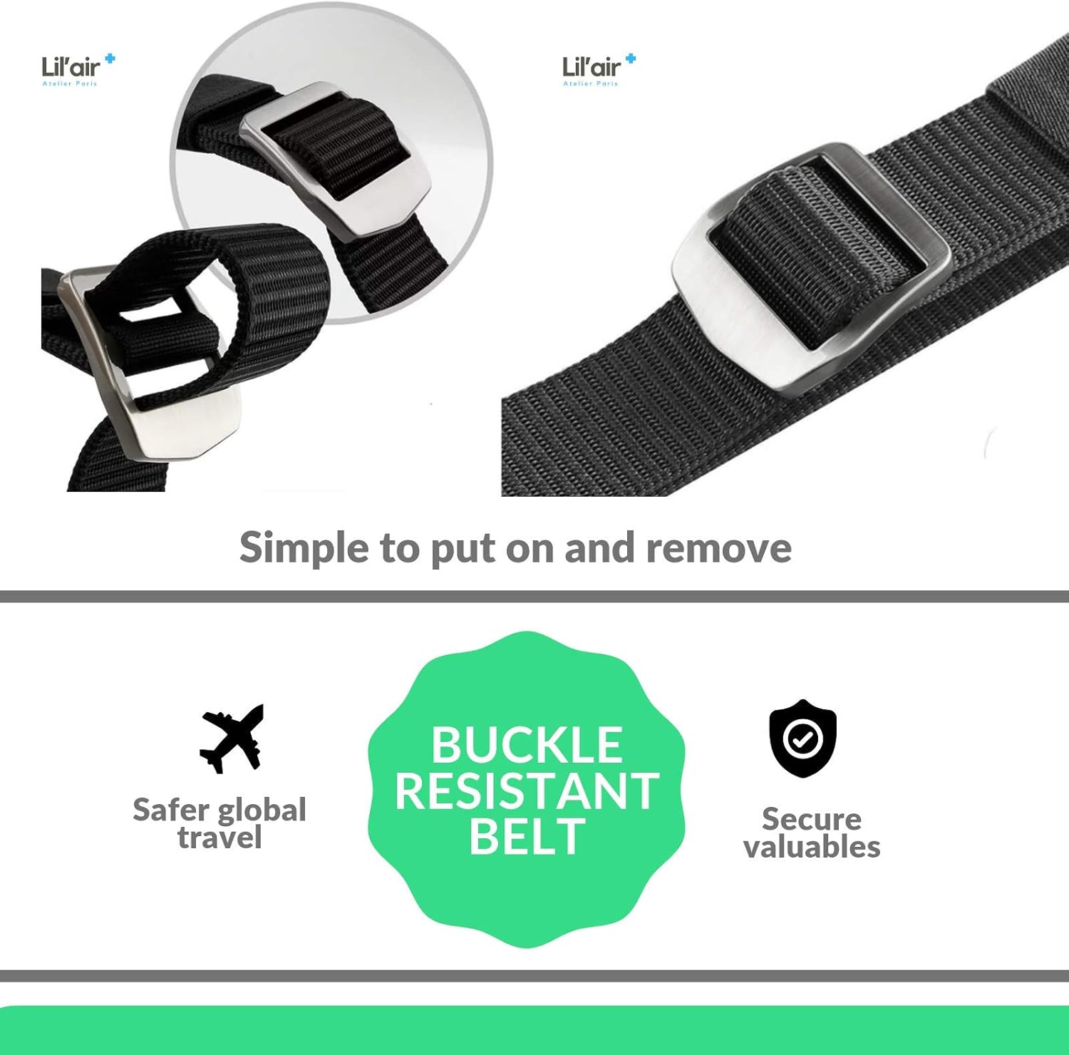  | Travel Money Belt- Travel Security Belt - Anti-Theft Money Belt with Secret Hidden Zipper - Cash Safe money Belt - Perfect for Travelling, Hiking, Camping, Airports and Work | Travel Wallets