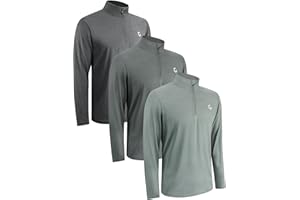 JumGear-Life 3Pack Men's Quarter Zip Pullover Sweatshirts Long Sleeve Workout Athletic Active Performance Shirt Dry Fit