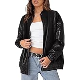 XIEERDUO Faux Leather Jacket Women Oversized Motorcycle Bomber Coats Zip Up Sleeve Pocket 2025 Fall Winter Clothes
