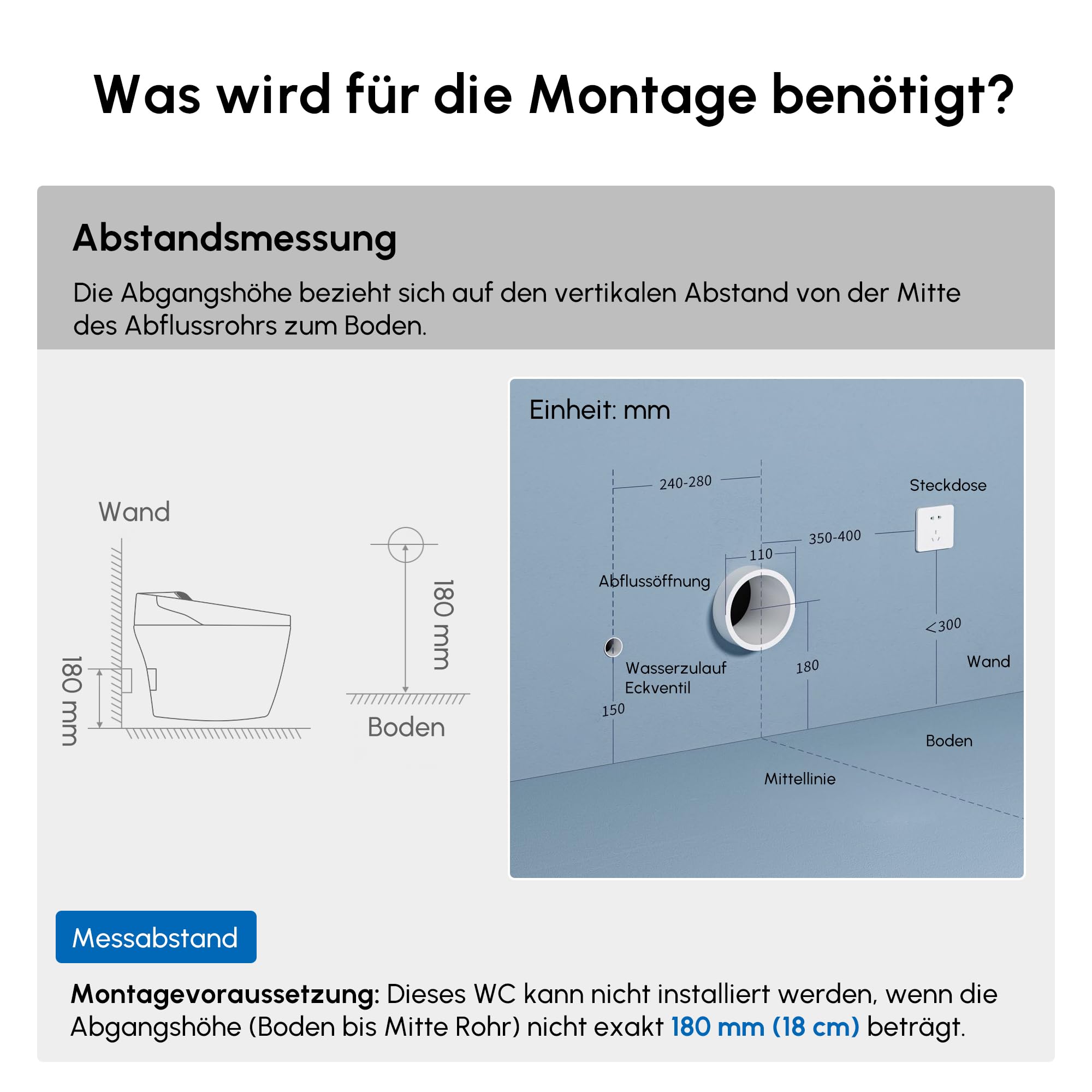 Homary Japanische Toilette Tanklos, Dusch WC mit Bidet Funktion, Standard Halbautomatische, Manuelle Deckelöffnung, Automatische Spülung, Sitzheizung, Horizontaler Abgang, J021123584 4