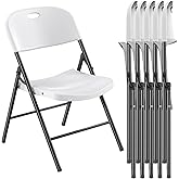 Nazhura 350 Weight Limit Heavy Duty Plastic Folding Chair with Reinforced Steel Frame for Indoor and Outdoor, Wedding, Party, Restaurant, Meeting Room, Patio and Garden
