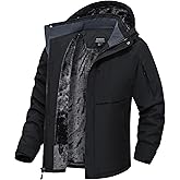 HotPoem Winter Jackets Coats For Men Ski Snow Waterproof Fleece Liner Windproof Raincoat 6 Pockets