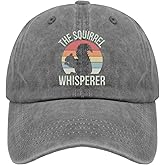 Delouta The Squirrel Whisperer Baseball Cap Mens Outdoor Hat Pigment Gray Mens Hat Gifts for Boyfriends Baseball