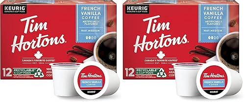 Tim Hortons French Vanilla Coffee, Single-Serve K-Cup Pods Compatible with Keurig Brewers, 12ct K-Cups (Pack of 2)