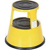 Vestil STEP-17-Y Steel Rolling Step Stool 17 In. Top Step Height 500 Lb. Capacity Yellow