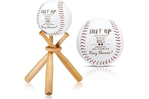 Seenelling Ring Bearer Proposal Gifts Will You Be Our Ring Bearer Baseball Gift with Display Wooden Stand Holder Wedding Request Baseball Present for Wedding Day Party Favor